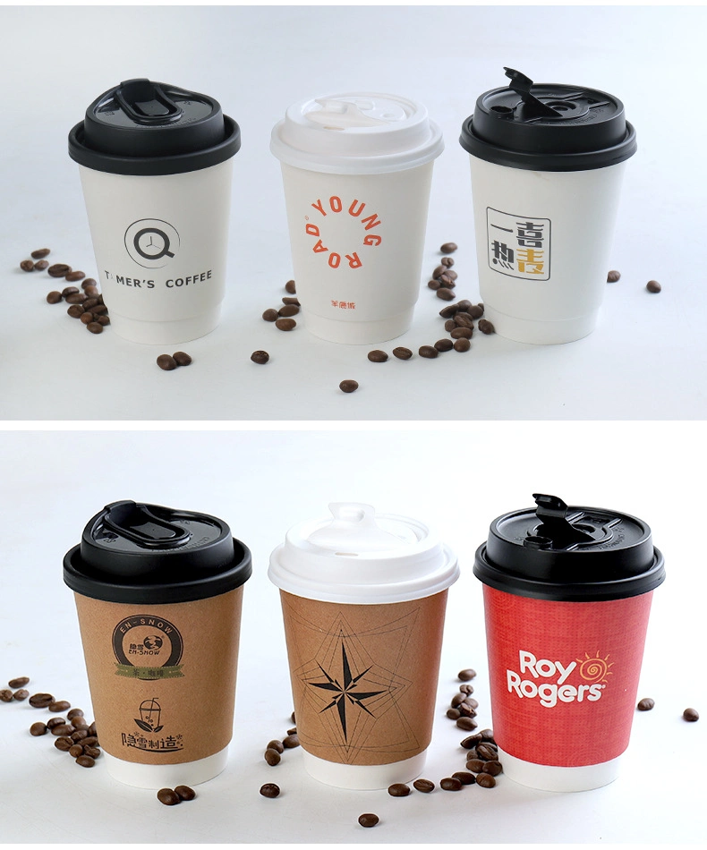 Creative Dispsoable Coffee Cup Thick Paper Cups Birthday Party Favors Hot Drinks Packaging Takeaway Cups with Lids