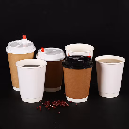Copo grosso biodegradável descartável do papel de embalagem da parede dobro para a bebida quente
